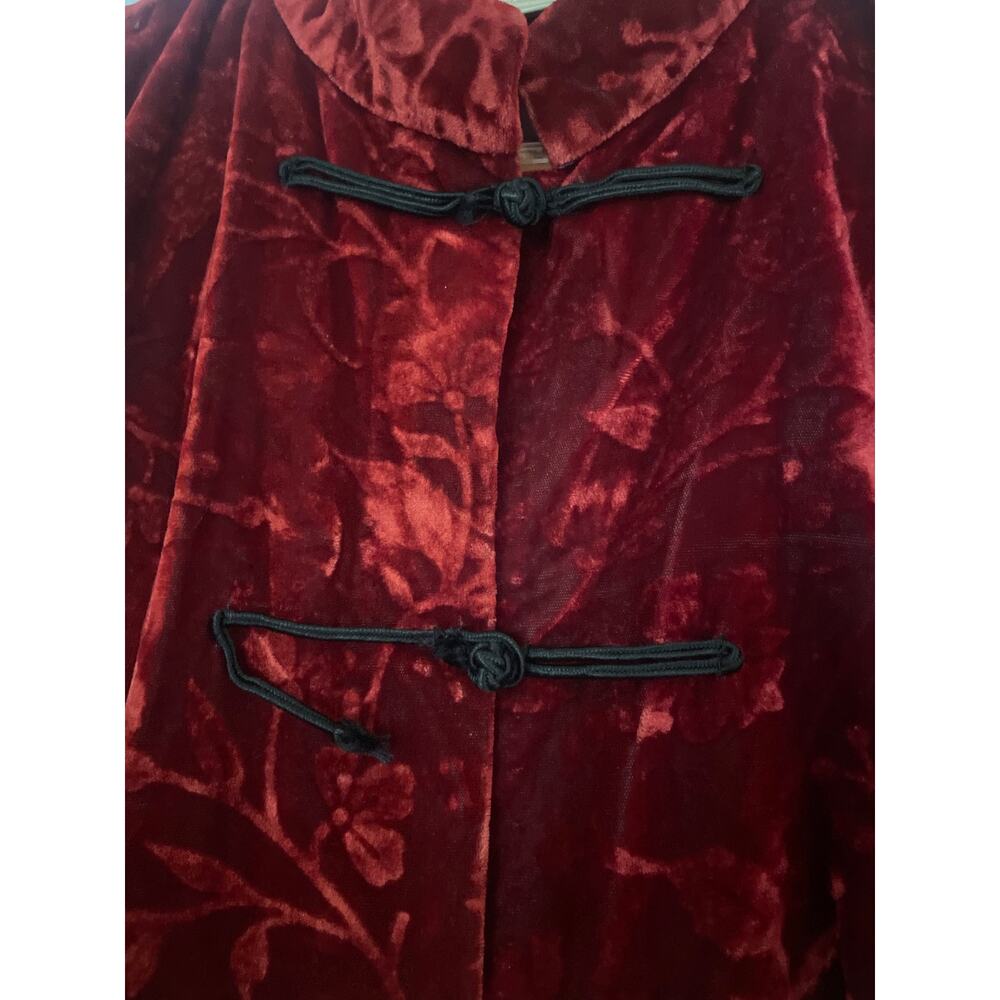 Vintage 90's VICTORIA'S SECRET Collection Velvet Burnout Cheongsam Dress GOTH L - Picture 7 of 12